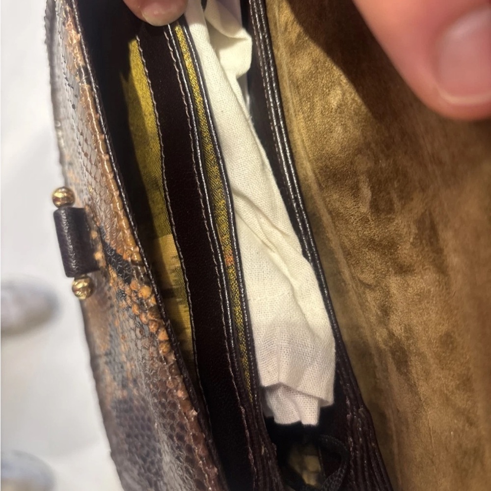 Claris Virot Manon Tigers Eye Python Mini Crossbody Bag - Picture 3 of 4